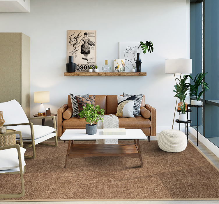 Beige farge naturlig fiberimitasjon vinyl teppe tekstur - Tenstickers