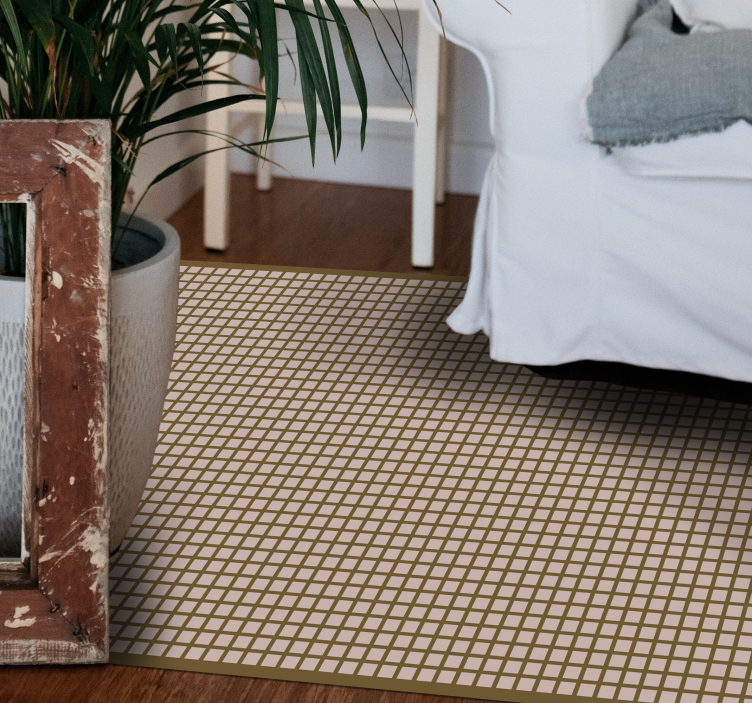 Beige firkanter geometriske tepper - Tenstickers