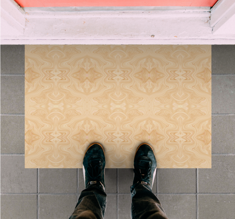 Beige "japandi" mønsterstil Vinyl teppe steiner - Tenstickers