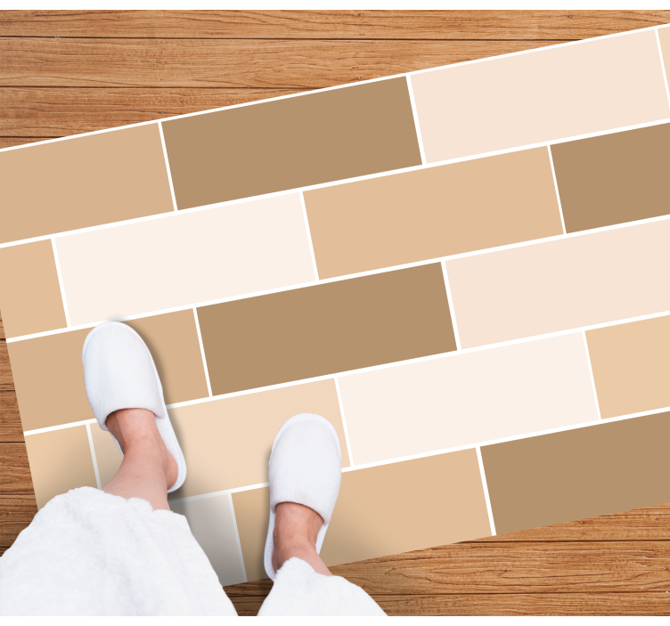 Beige pvc fliser gulvteppe - Tenstickers
