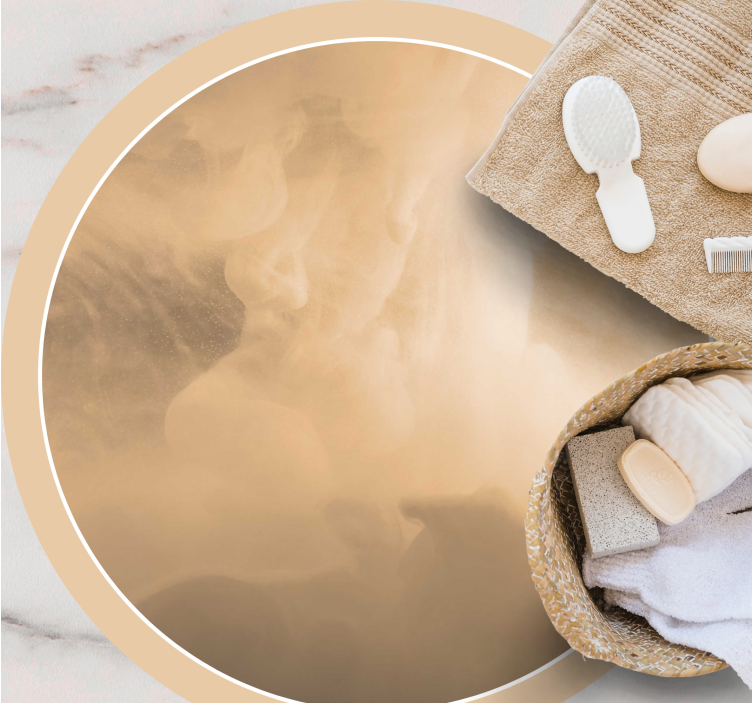 Beige sky og røyk tekstur vinyl teppe soverom - Tenstickers