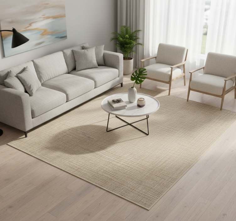 Beige tekstil effekt tekstur vinyl teppe - Tenstickers