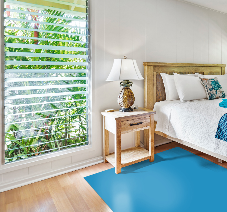 Blått rektangel moderne vinyl teppe - Tenstickers