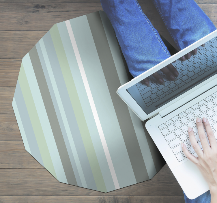 Fabelaktig polygonblått vinylteppe i nordisk stil - Tenstickers