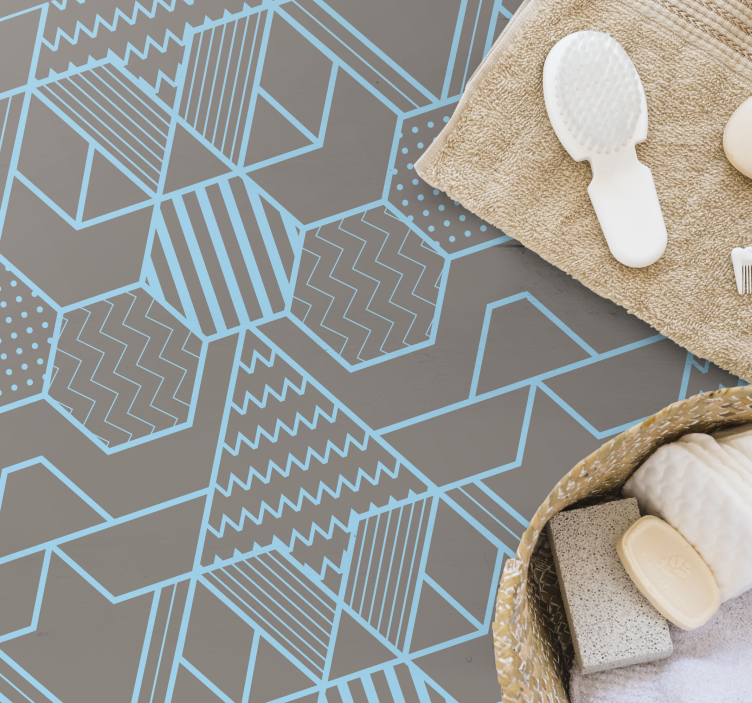 Blå sekskanter og diamanter mosaikkfliser - Tenstickers