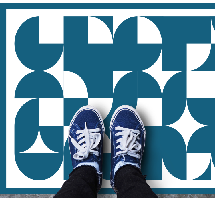 Blå sirkel geometrisk kunstmønster vinyl teppe geometrisk - Tenstickers