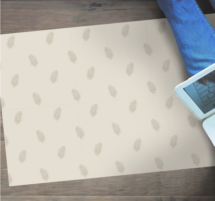 Bladmønstret aksent vinyl teppe natur - Tenstickers