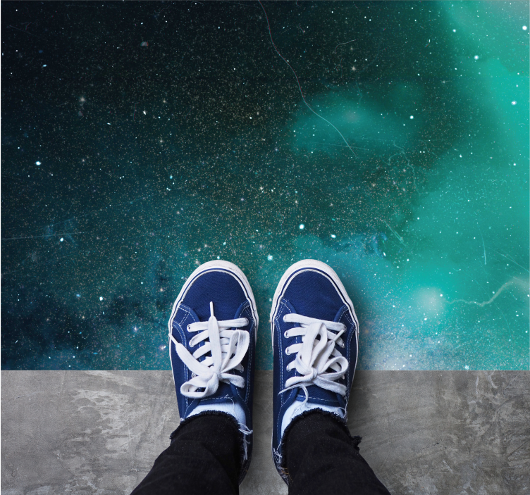 Blått og grønt meteorregn vinyl teppe natur - Tenstickers