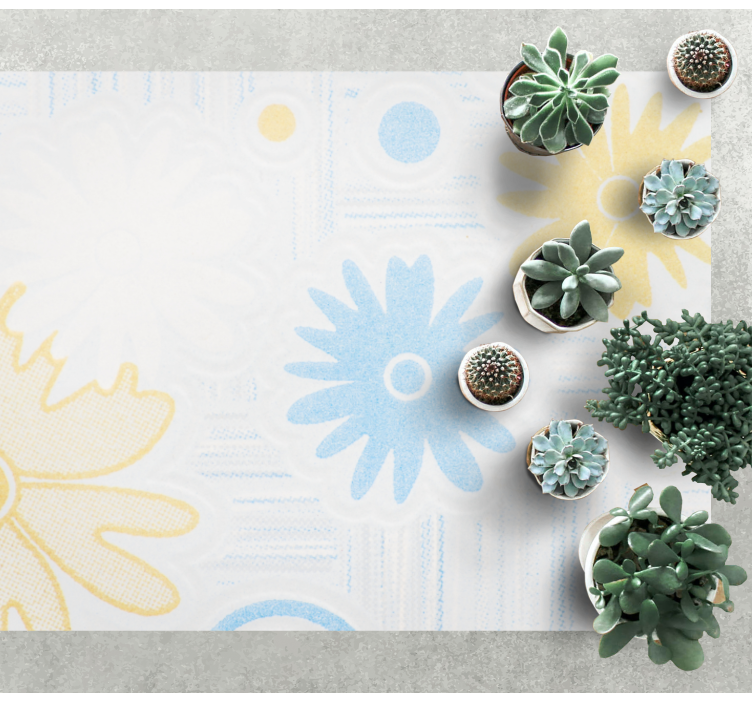 Blomsterelementer vinyl teppe blomster og planter - Tenstickers