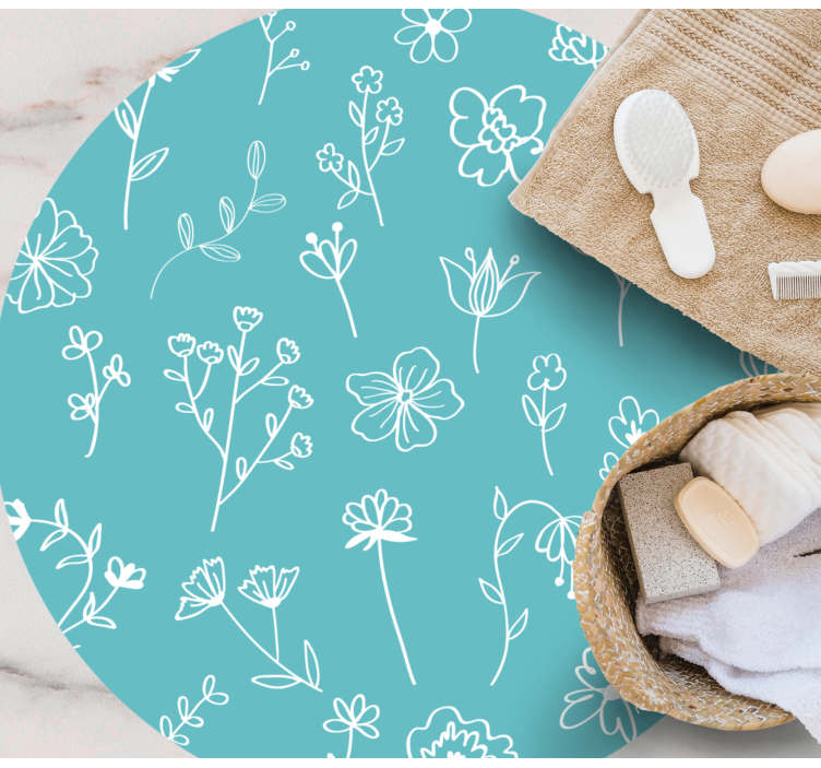 Elegante illustrasjoner vinyl teppe blomster og planter - Tenstickers