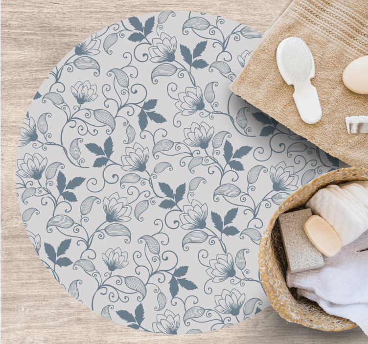 Blomsterro bad vinyl teppe - Tenstickers