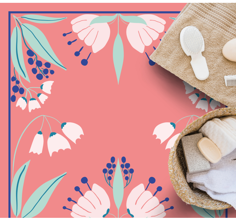 Mønsterpalett vinyl teppe blomster og planter - Tenstickers