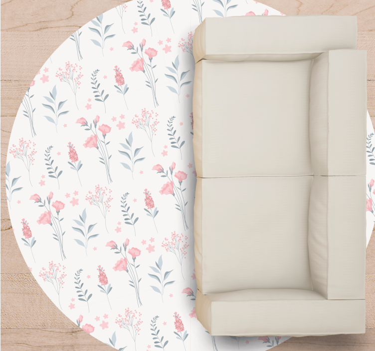 Blomstermønstret komposisjon vinyl teppe blomster og planter - Tenstickers