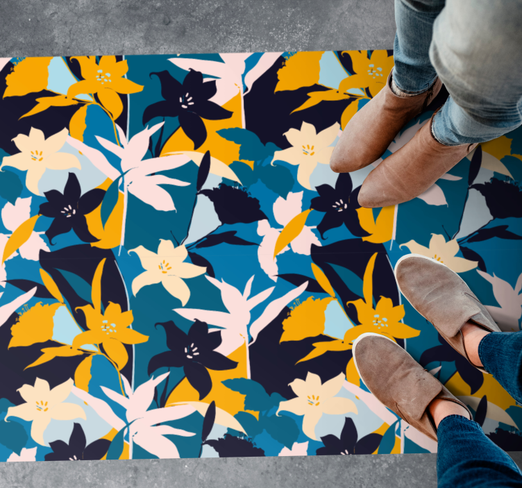 Blomstermotiv vinyl teppe blomster og planter - Tenstickers