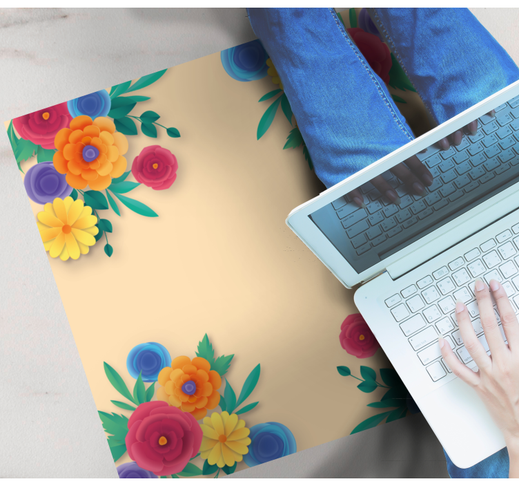 Fargepapir blomsterbakgrunn blomsterteppe - Tenstickers