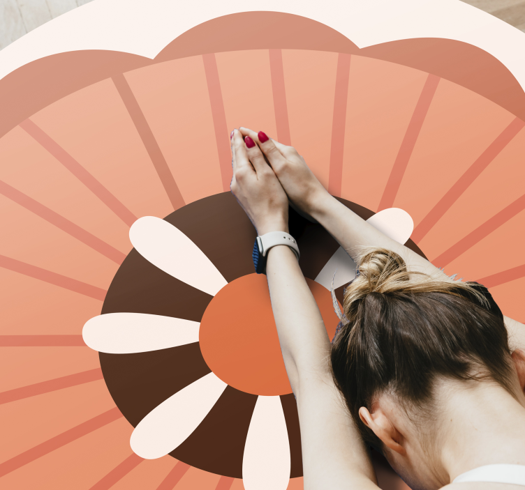 Blomstersirkulært element vinyl teppe blomster og planter - Tenstickers