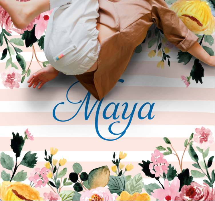 Blomsterpersonalisering vinyl teppe soverom - Tenstickers