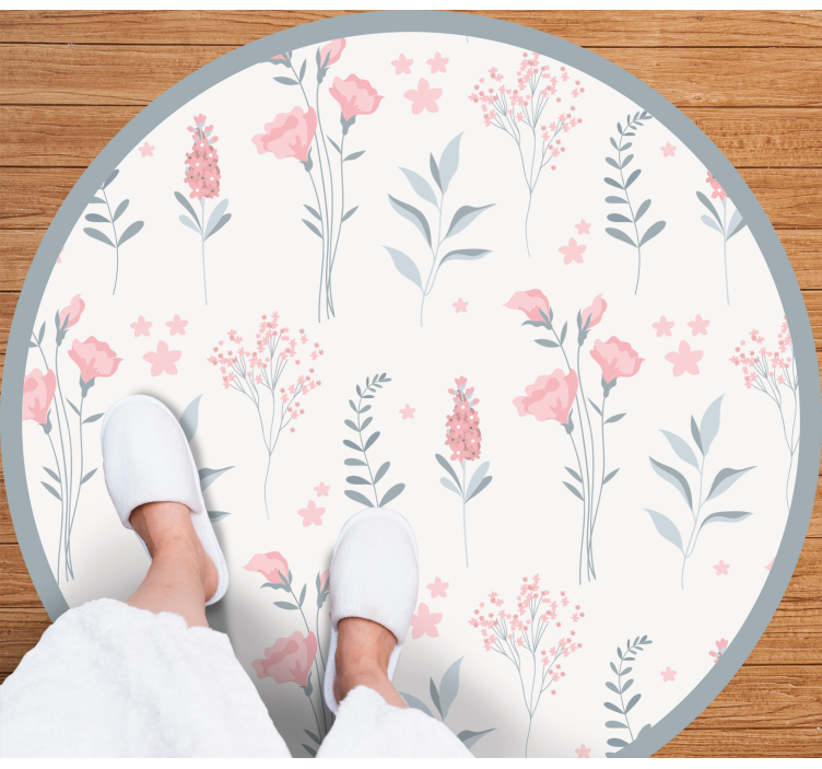 Blomstrende elegant mønster vinyl teppe blomster og planter - Tenstickers