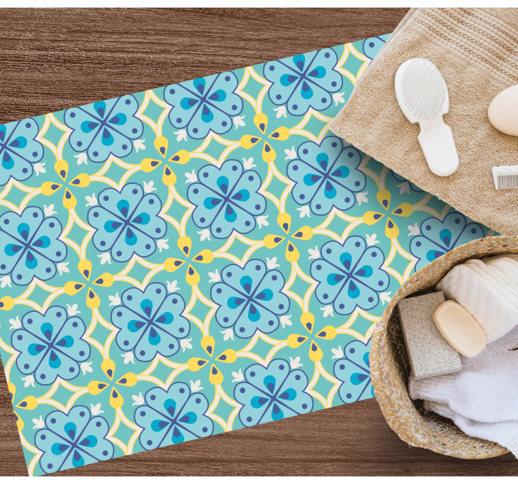 Blomstrende elementer vinyl teppe hydraulisk - Tenstickers