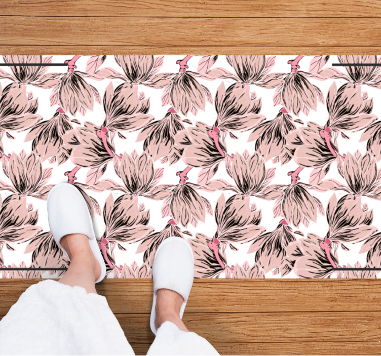 Blush blossom motiv vinyl teppe blomster og planter - Tenstickers