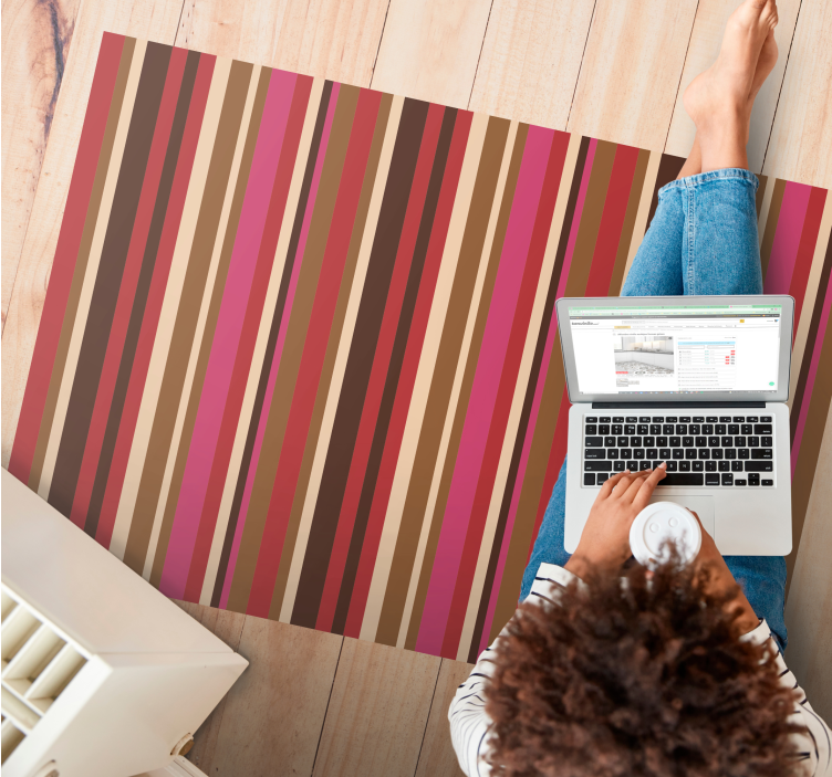 Bohemsk strippet mønster Vinyl teppe striper - Tenstickers