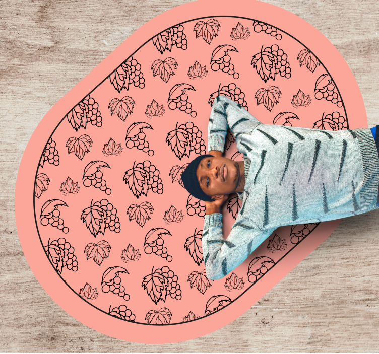 Botanisk druemønster vinyl teppe blomster og planter - Tenstickers