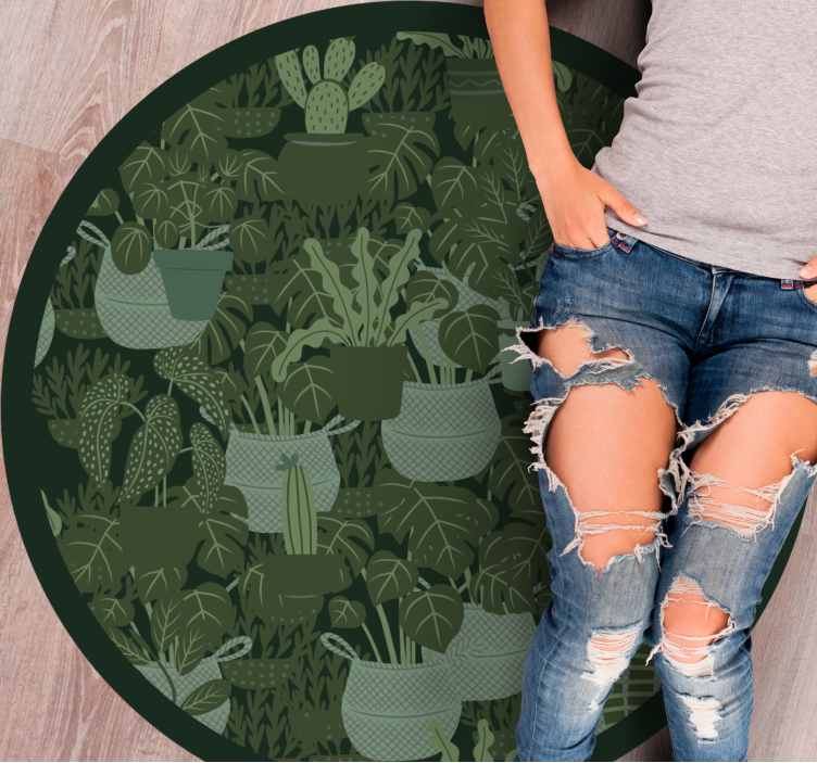 Botanisk illustrasjon vinyl teppe blomster og planter - Tenstickers