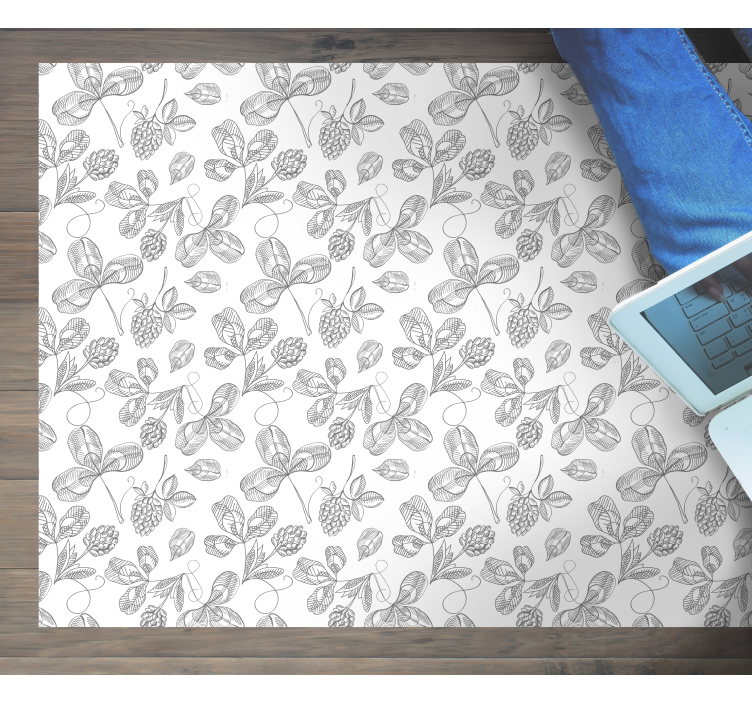 Botanisk lineart blomst vinyltepper - Tenstickers