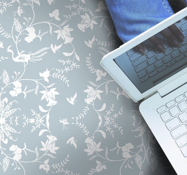 Botanisk vintage-stil vinyl teppe - Tenstickers