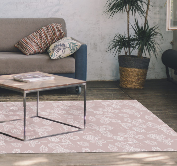 Botaniske skisser vinyl teppe blomster og planter - Tenstickers