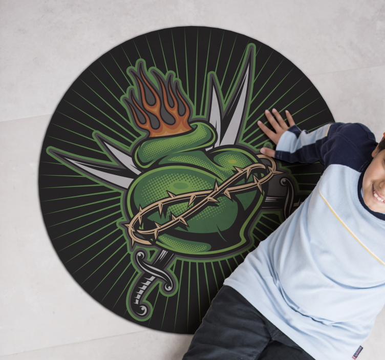 Brennende sverdhjerte vinyl teppe spill - Tenstickers