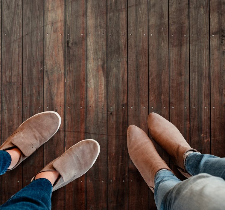 Brune vertikale planker med tekstur vinyl teppe tre - Tenstickers