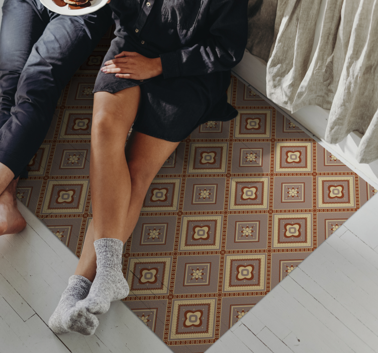 Gulvfliser i brunt mønster - Tenstickers