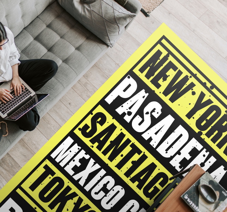 Bytekstoverlegg vinyl teppe sagn og tekster - Tenstickers