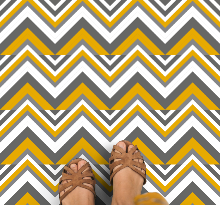 Chevron stripemotiv vinyl teppe geometrisk - Tenstickers