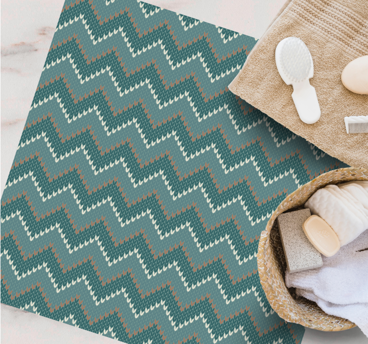 Chevronbølgemotiv vinyl teppe etnisk - Tenstickers