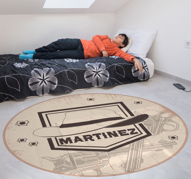 Cowboyhatt med navn vinylteppe med navn - Tenstickers