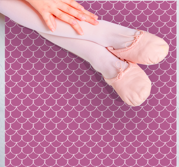 Cuttle lille havfrue rosa Vinyl teppe firkant - Tenstickers