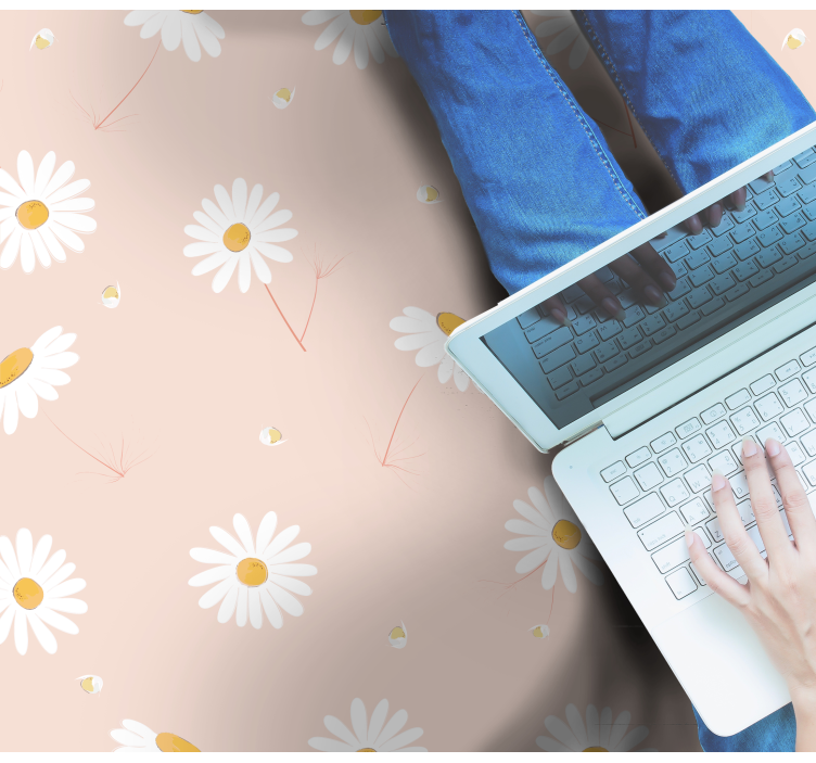 Daisy blomsteroppsats vinyl teppe blomster og planter - Tenstickers