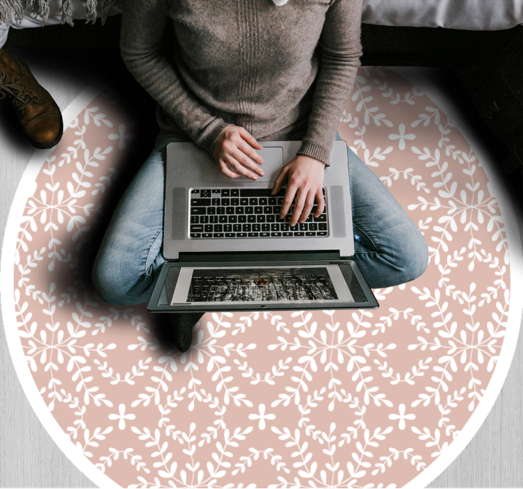 Delikat blomsterkomposisjon vinyl teppe blomster og planter - Tenstickers