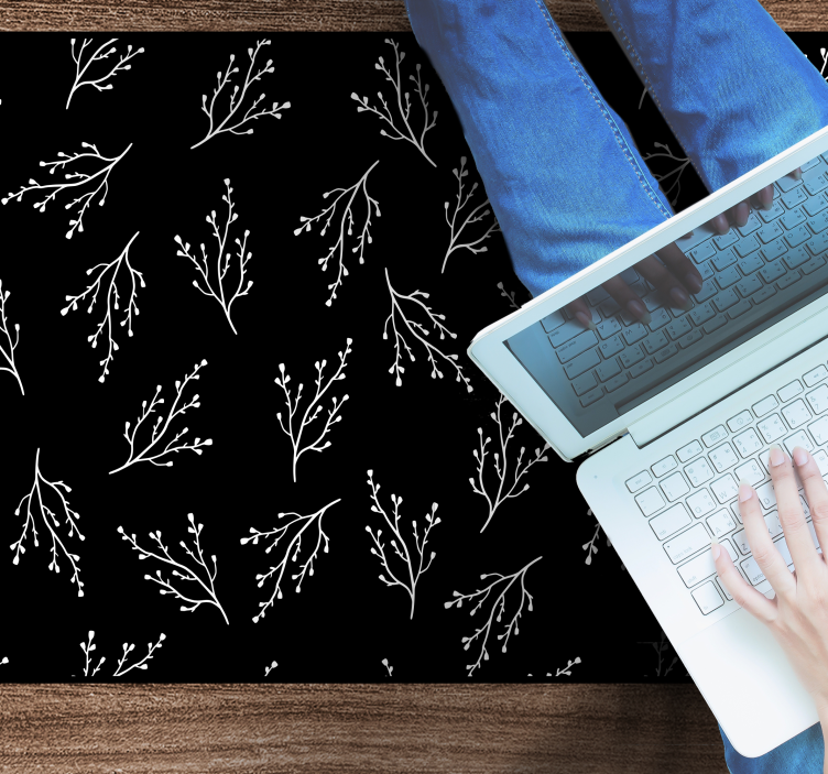 Delikate grenmønstre vinyl teppe natur - Tenstickers