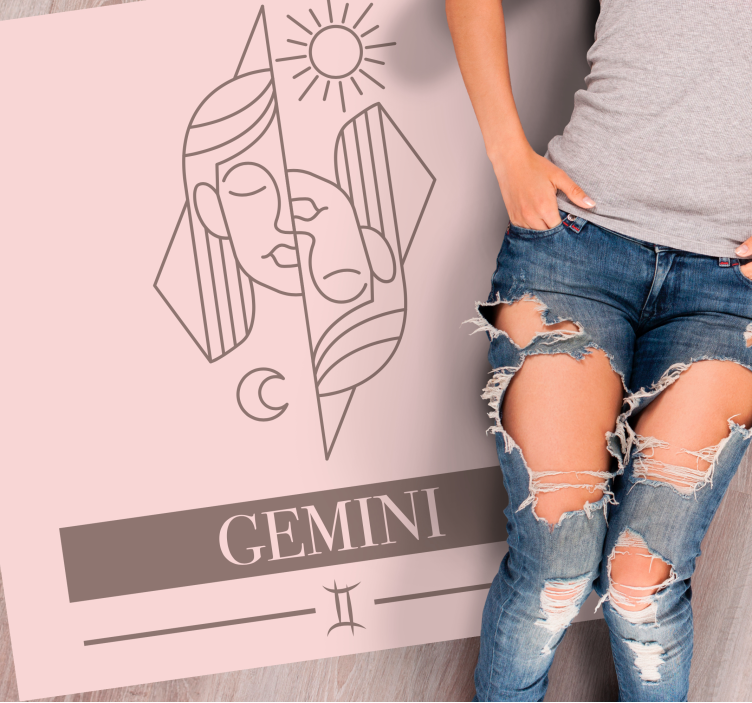 Design med gemini-tema vinyl teppe sagn og tekster - Tenstickers