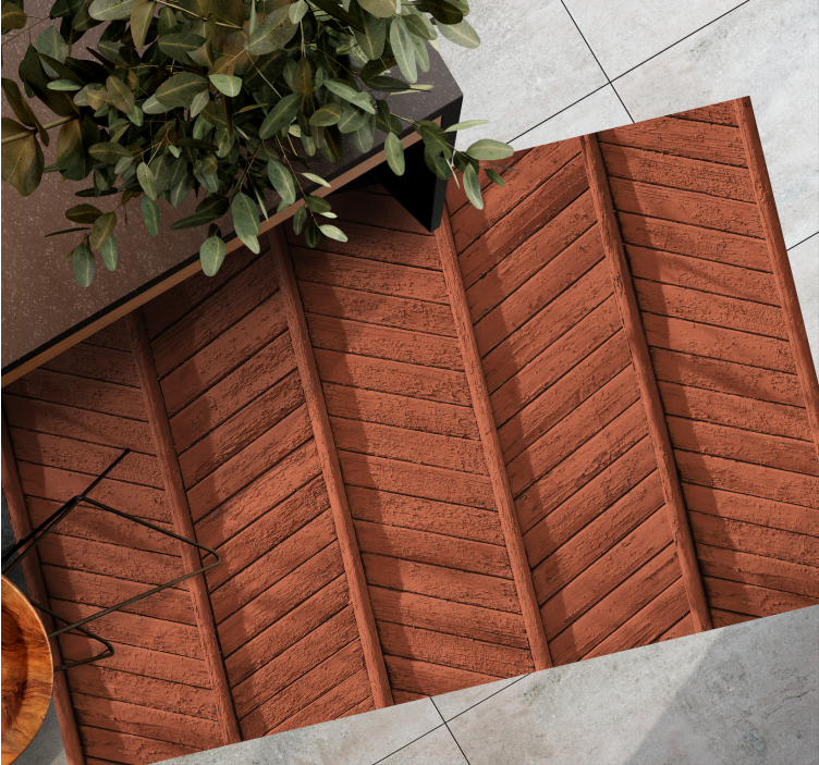 Detalj av treplanker vinyl teppe tre - Tenstickers