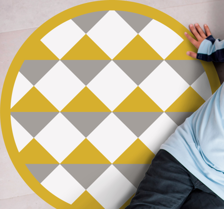 Diamantmønster sirkel vinyl teppe geometrisk - Tenstickers