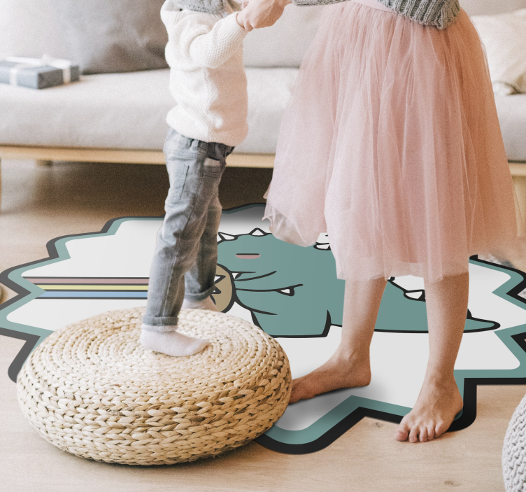 Dinosaur regnbue pust Vinyl teppe flere barn - Tenstickers