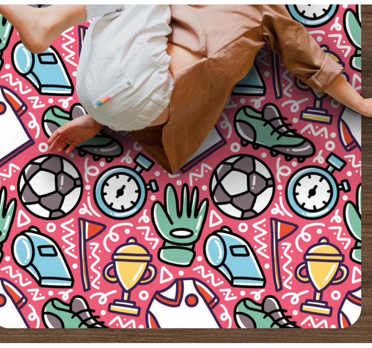 Doodle fotball tegneserie vinyl teppe soverom - Tenstickers