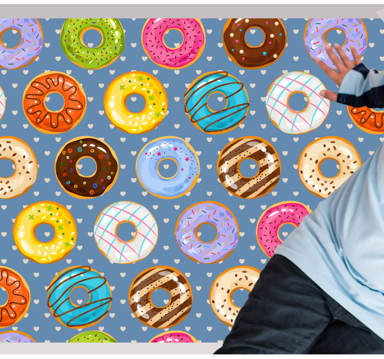 Doughnut dessert bakgrunn soverommet vinyl teppe - Tenstickers