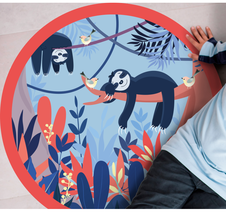 Dovendyr jungel scene vinyl teppe dyreavtrykk - Tenstickers