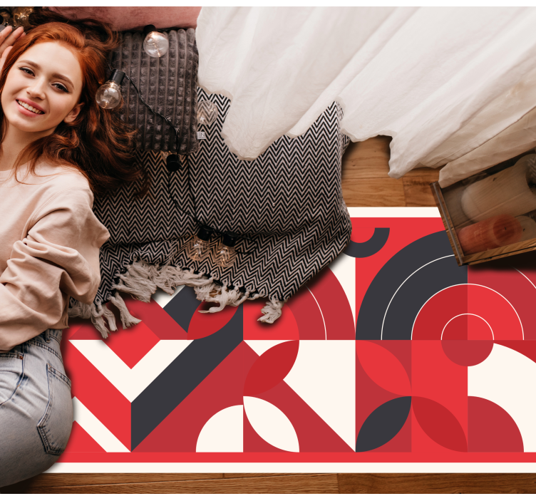 Dristige abstrakte former vinyl teppe geometrisk - Tenstickers