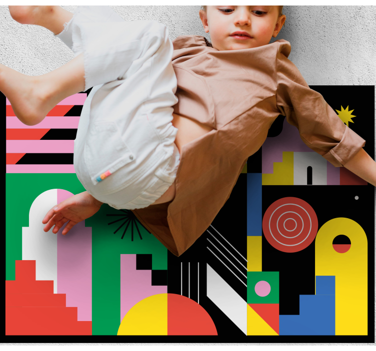 Dristige moderne former vinyl teppe geometrisk - Tenstickers